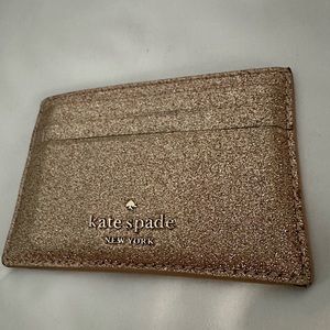 Kate Spade Pink Champagne Glittery Card Holder
